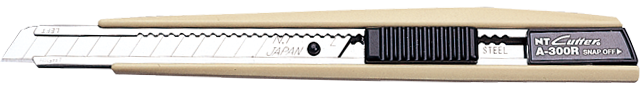 NT Cutter A-300R – Cuttermesser 9 mm mit Auto-Lock, Elfenbein