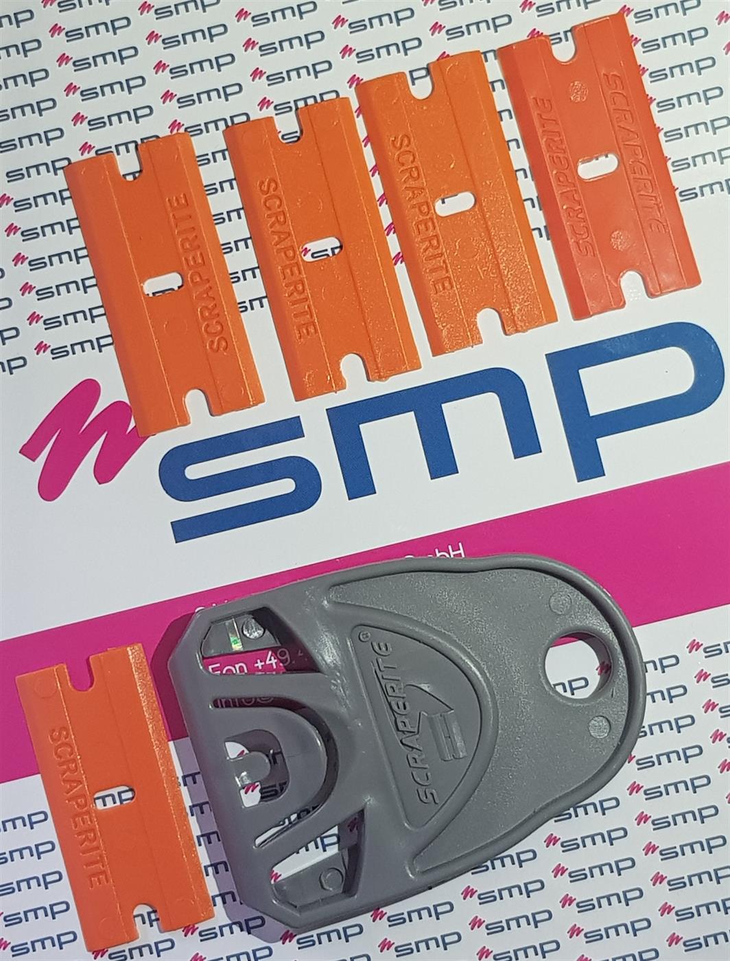 ScrapeRite Lil Gripper Testpaket, 1 Halter und 5 Klingen orange